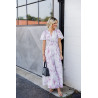 Rochie Poplin alba cu flori delicate marime mare si mica