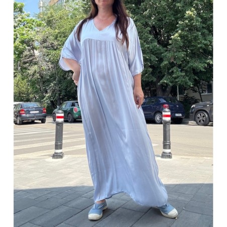 Rochie oversized din vascoza bleu