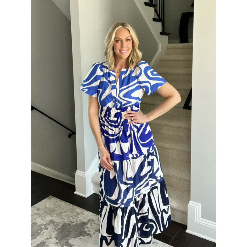 Rochie Poplin marime aqua shades mare si mica
