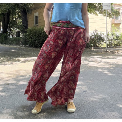 Fusta Pantalon BOHO cu Betelie cu paiete RED
