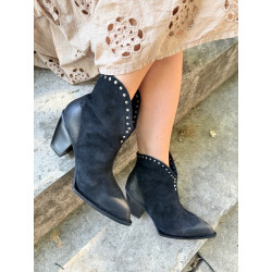 Ciocate din PIELE NATURALA, piele intoarsa, black dusty