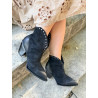 Ciocate din PIELE NATURALA, piele intoarsa, black dusty