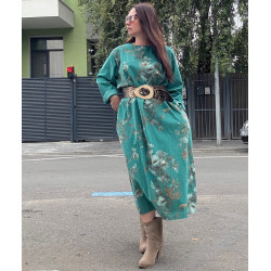 Rochie din velur, turcoaz,...