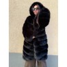 Haina Blana Artificiala Foxy Fluffy Neagra Marime Mare