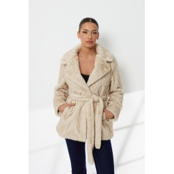 Haina blana artificiala Moon Knitted Bej