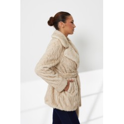 Haina blana artificiala Moon Knitted Bej