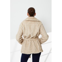 Haina blana artificiala Moon Knitted Bej
