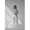 Rochie SUPERPREMIUM Zimmia White cu nasturi din strasuri