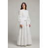 Rochie SUPERPREMIUM Zimmia White cu nasturi din strasuri