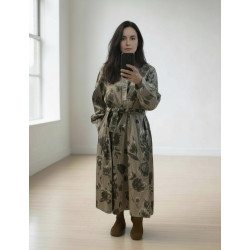 Rochie din velur gri cu...