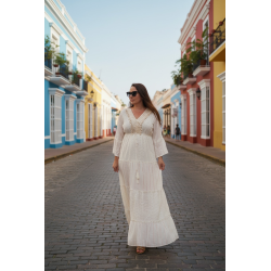 Rochie Boho alba cu...