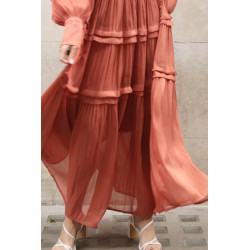 Rochie SUPERPREMIUM silky orange caramel