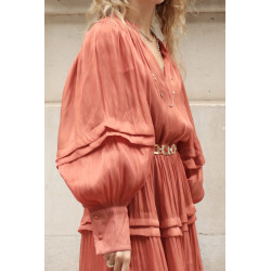 Rochie SUPERPREMIUM silky orange caramel