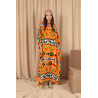 Rochie caftan Happy orange vascoza marime mare