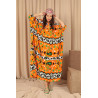 Rochie caftan Happy orange vascoza marime mare