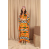 Rochie caftan Happy orange vascoza marime mare