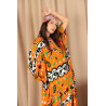 Rochie caftan Happy orange vascoza marime mare