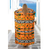 Rochie caftan Happy orange vascoza marime mare