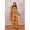 Rochie caftan Happy orange vascoza marime mare