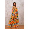 Rochie caftan Happy orange vascoza marime mare