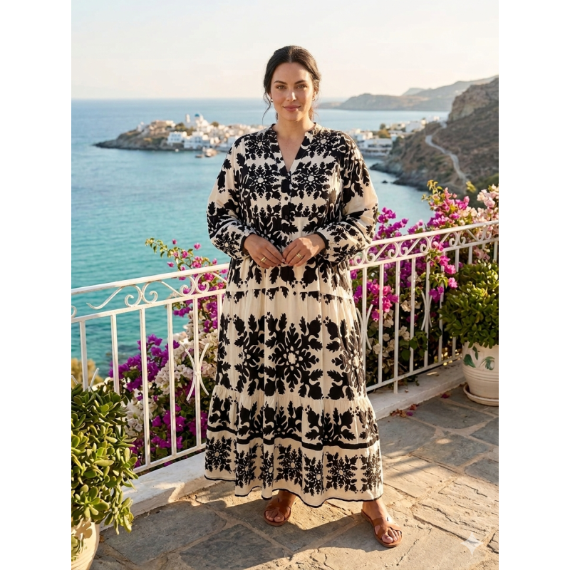 Rochie vascoza Marime Mare Black&White