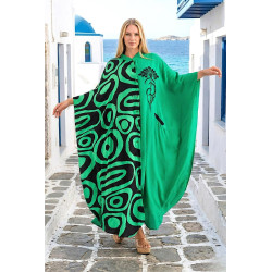 Rochie caftan vascoza marime mare Verde