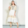 Rochie Boho Midi Marime Mare Dantela cu Paiete Albastre