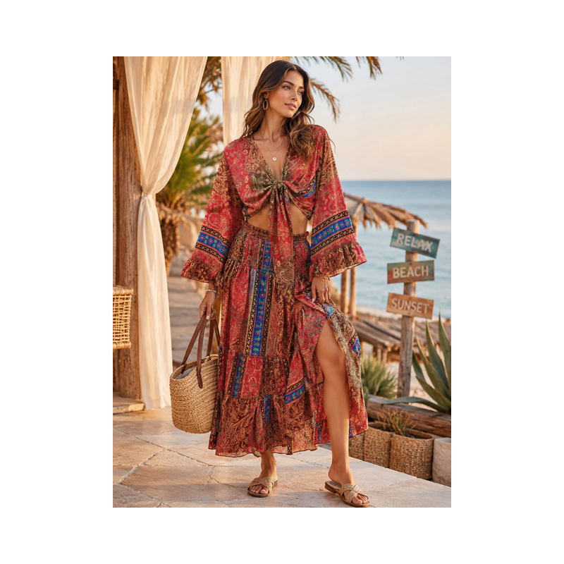Compleu BOHO Green Roze