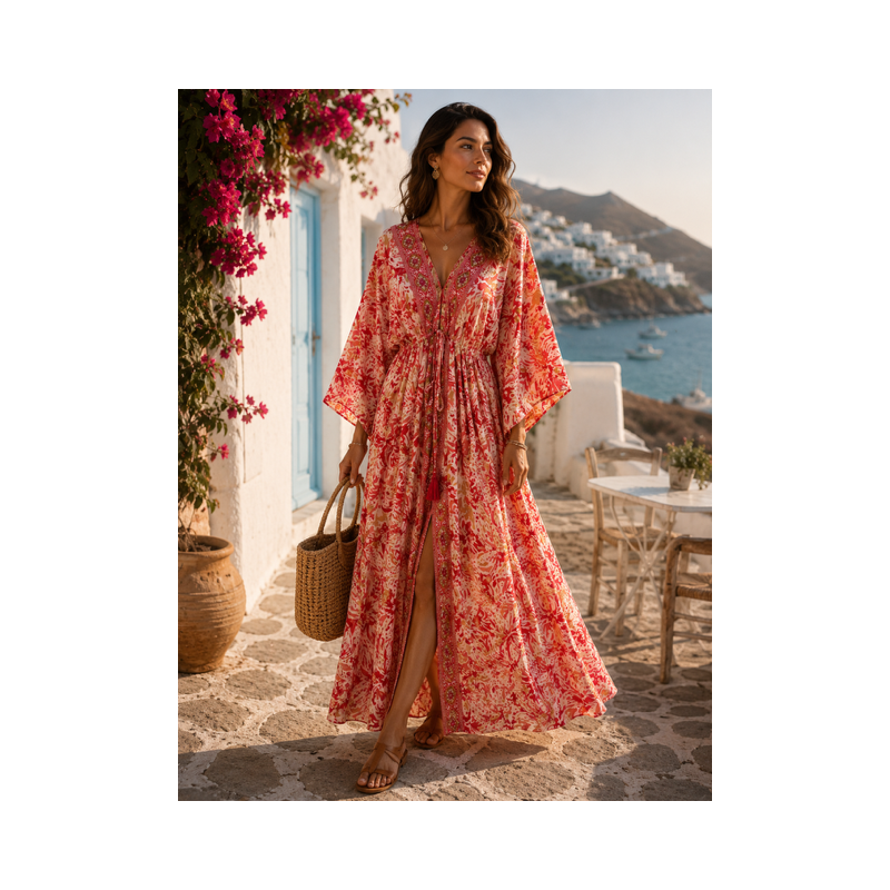 Rochie Boho ArtSilk Emma Red Shades