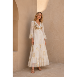 Rochie BOHO Manvi White cu...