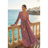 Rochie Boho Art Silk Manvi Roz Albastru