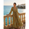 Rochie Boho Art Silk Manvi Verde portocaliu