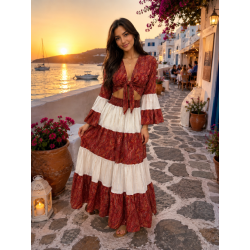 Compleu BOHO Red Seda