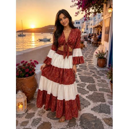 Compleu BOHO Red Seda