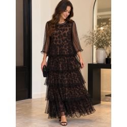 Rochie Animal Print cu Voal