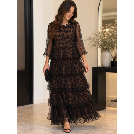 Rochie Animal Print cu Voal