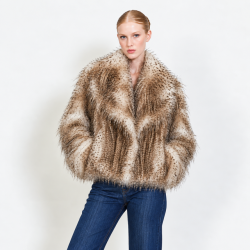 Haina blana artificiala fluffy light brown