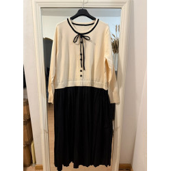 Rochie Mirelle Beige cu Negru