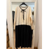 Rochie Mirelle Beige cu Negru