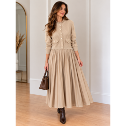 copy of Rochie Mirelle Beige cu Negru