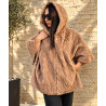 Haina pelerina din blana artificiala, beige