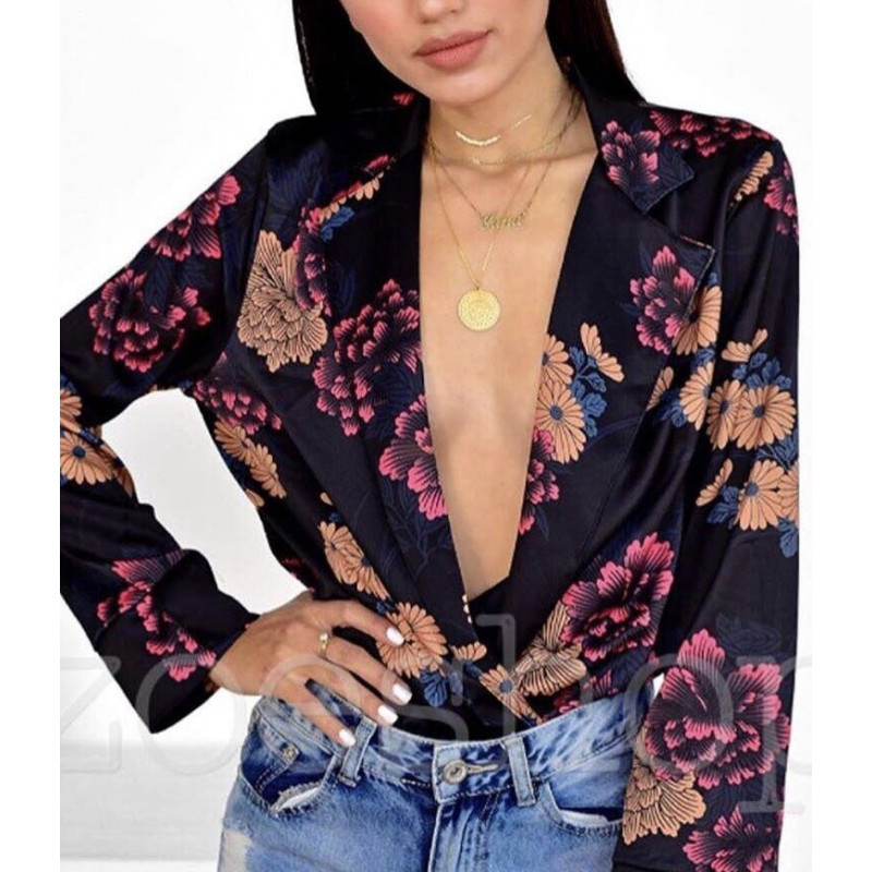 Body satin flowers black