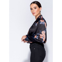 Body satin flowers black
