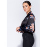 Body satin flowers black