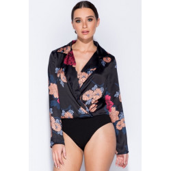 Body satin flowers black
