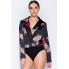 Body satin flowers black