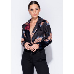 Body satin flowers black