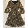 Rochie scurta animal print din voal