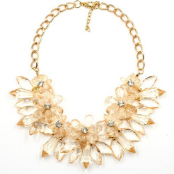 Colier statement flowers -...