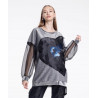 Bluza funky cu organza la maneci